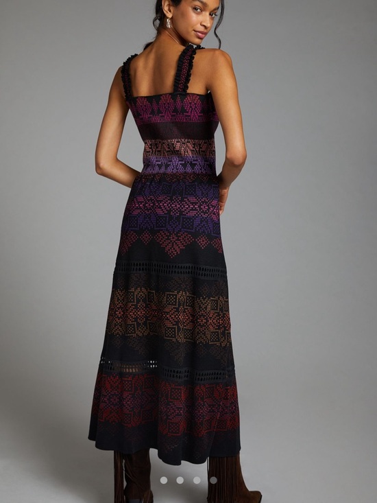 Anthropologie Cecilia Prado Abstract Maxi Sweater Dress Women’s Medium - Picture 4 of 9